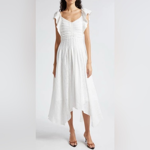Ramy BrookBria Springtime Burnout Midi white Dress Sz 6 - Picture 4 of 12